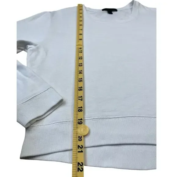 J.CREW White Crewneck Sweatshirt Size XS Preppy Coastal Classic Summer - Picture 7 of 14